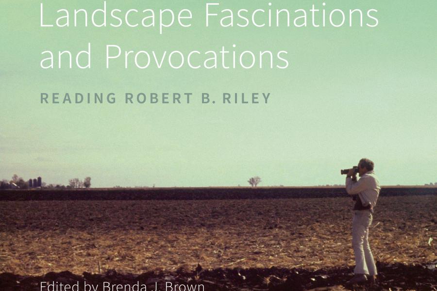 book cover with open prairie landscape and gentleman looking out with binoculars
