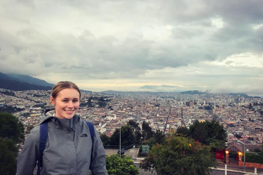 Laura Lucas exploring Ecuador's capital city of Quito.