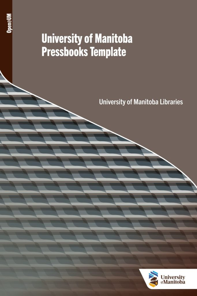 Cover page for UM pressbooks template guide.