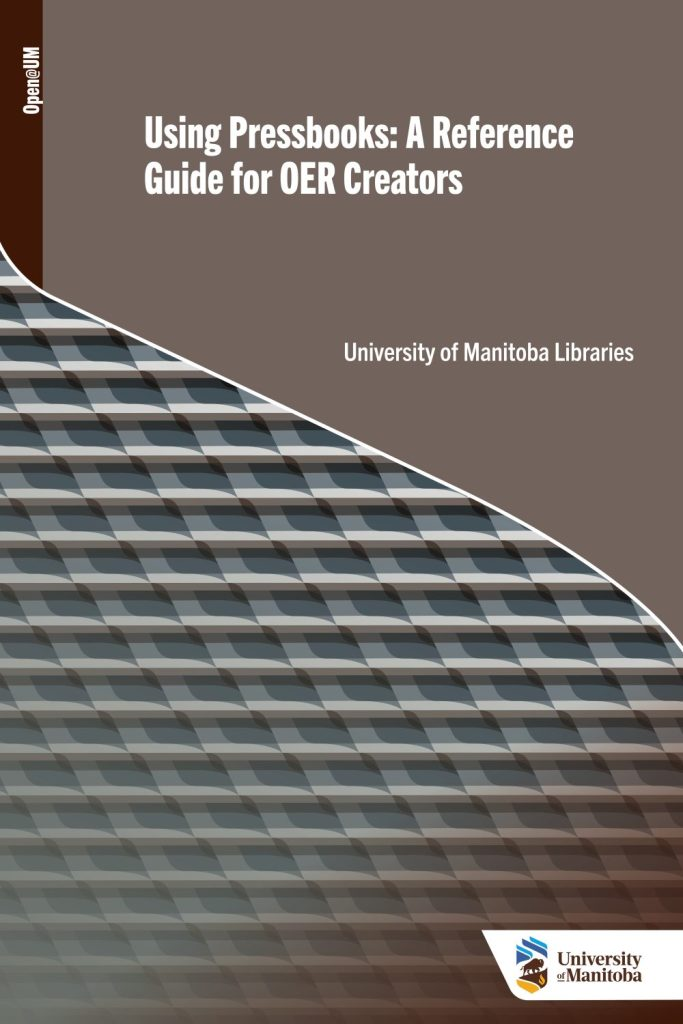 Cover page for UM OER Pressbooks starter guide.