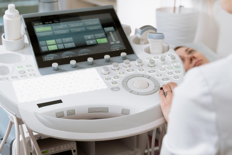 A close up view of ultrasound equipment.