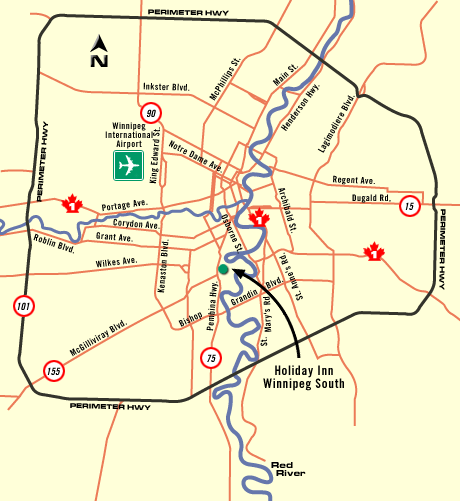Map for Holiday Inn Winnipeg South