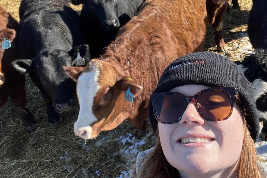 Ireland Kyrzyk-Smith with cows
