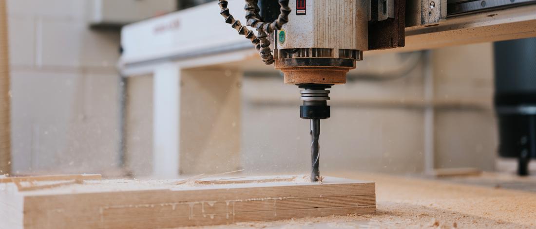 CNC router mills wood