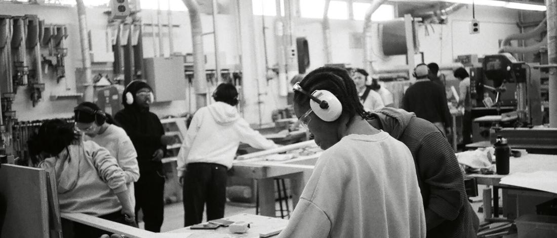 people working in with analog tools