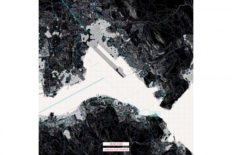 Map of Hong Kong in the year 2100