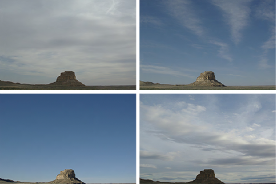collage of four images of the chaca canyon