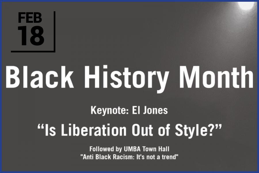 black history month text on black background