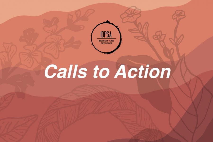Calls to Action text on red floral background