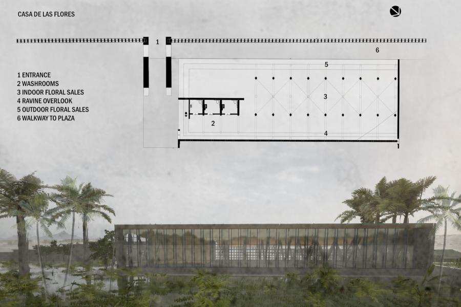 Floral pavilion structure.