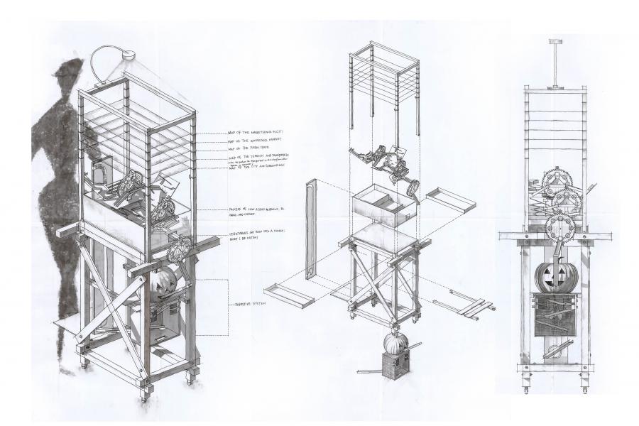 Drawing of a device to unveil the lifecycle of a seed