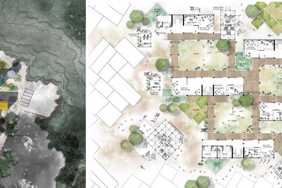 Site Plan and Plan Depicting The Use Of Space by The Inhabitants