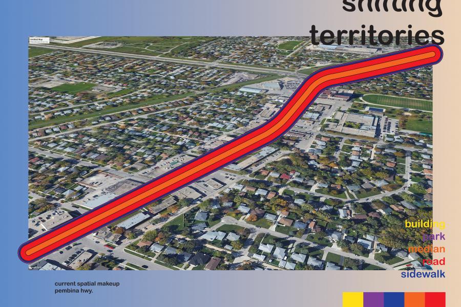 The spatial and programmatic make-up of the existing highway reduced to a diagrammatic form.