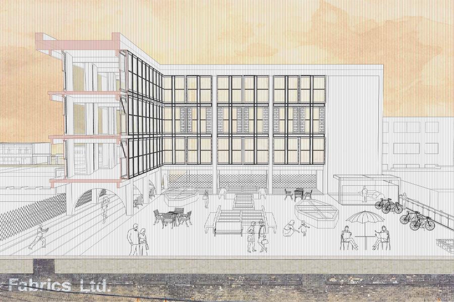 Rendering of the rooftop garden