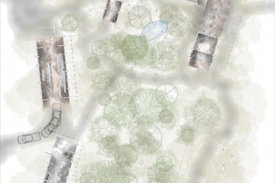 Plan of the shared buildings