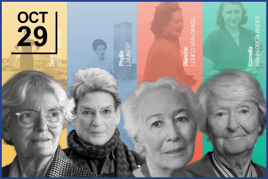 four women displayed with their younger selves