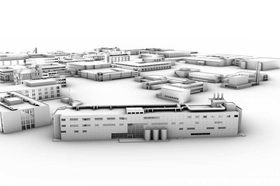 Campus model near Wallace