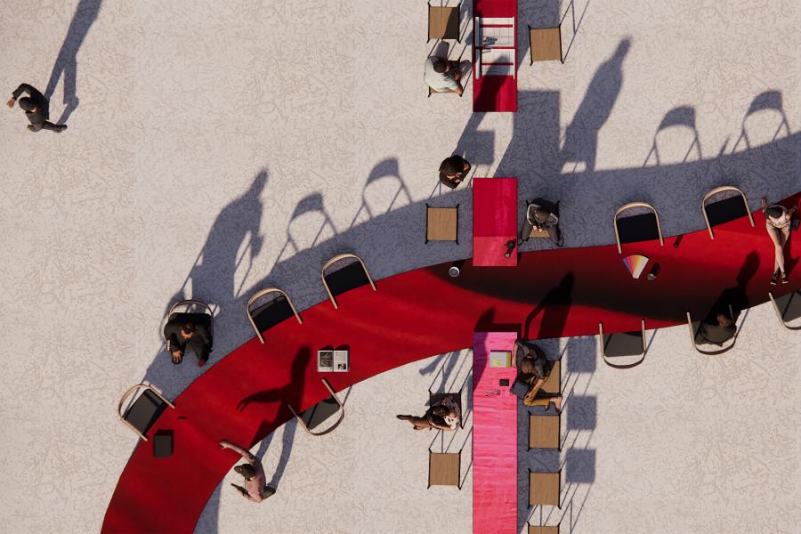 Aerial view of table