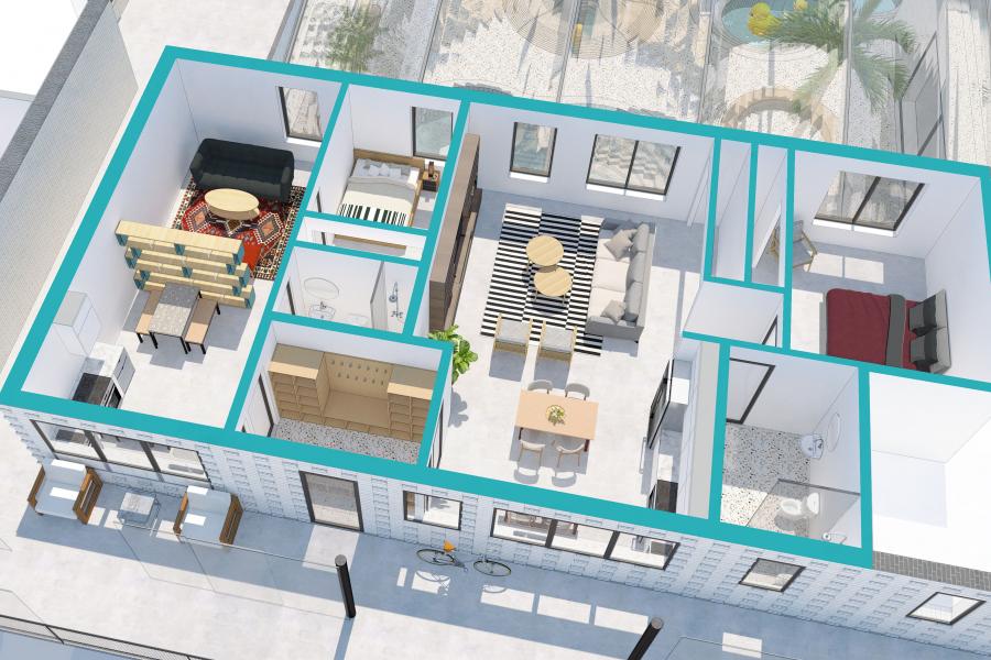 Residential unit perspective.