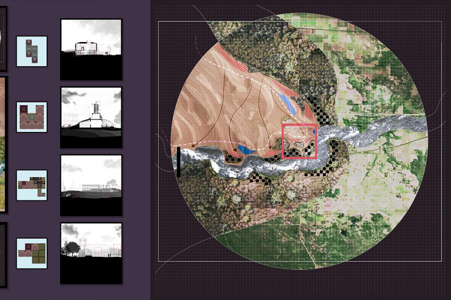 The program maps inform a responsive architecture onto a generated site.