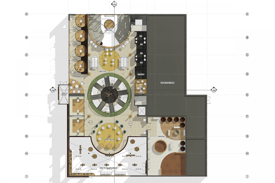 A floor plan of a building.