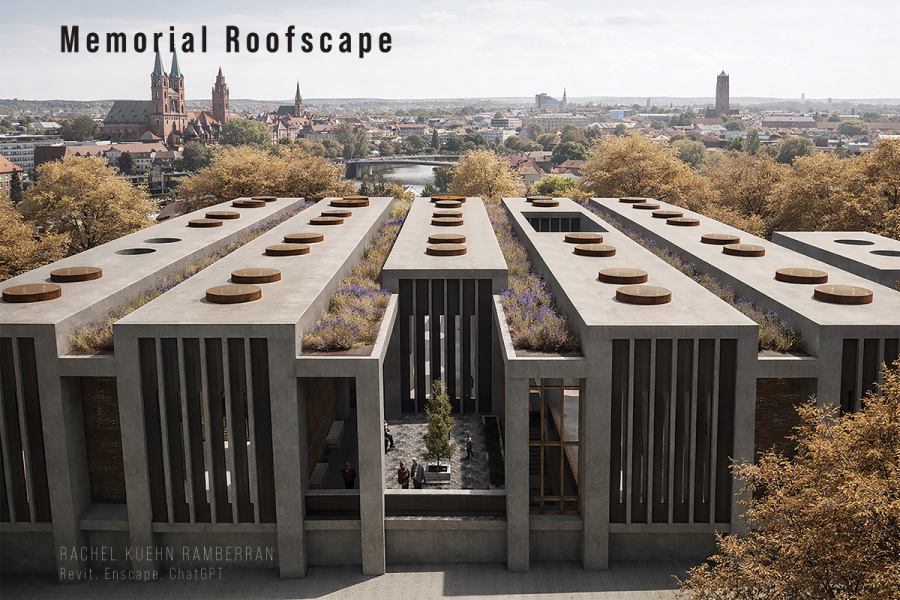 A composite image features two distinct sections. On the left, a blueprint-like, geometric design in dark hues with a textured, mosaic-like surface. On the right, a colorful collage of various architectural and artistic images, including patterns, buildings, and abstract art, evoking a sense of creativity and inspiration.