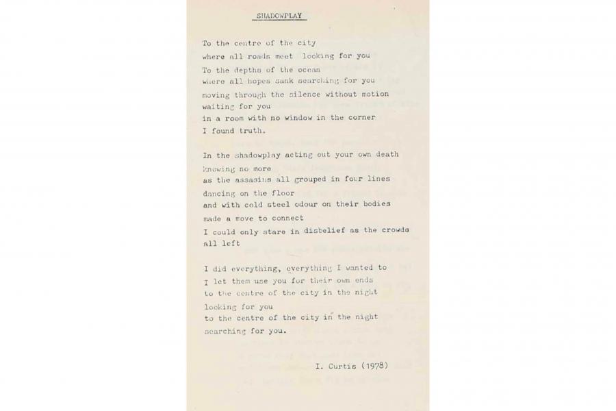 Scanned cream-colored page with a typed poem about searching, silence, truth, and longing; signed J. Curtis, 1978, with reflective tone.