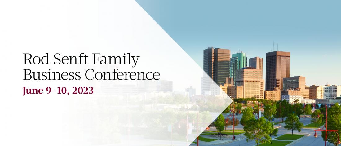 Graphic text over top of an image of Winnipeg