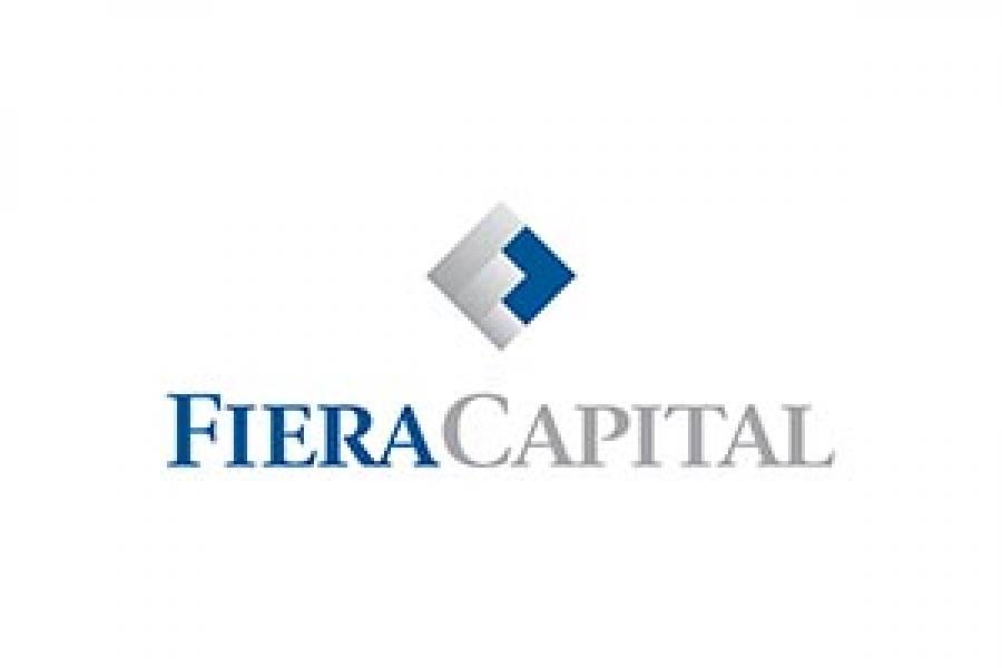 Fiera capital logo in blue and grey.