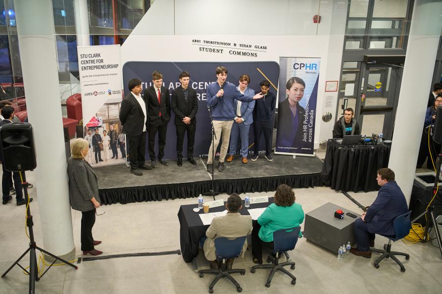 Students pitching at the Entrepreneurship Pitch Competition