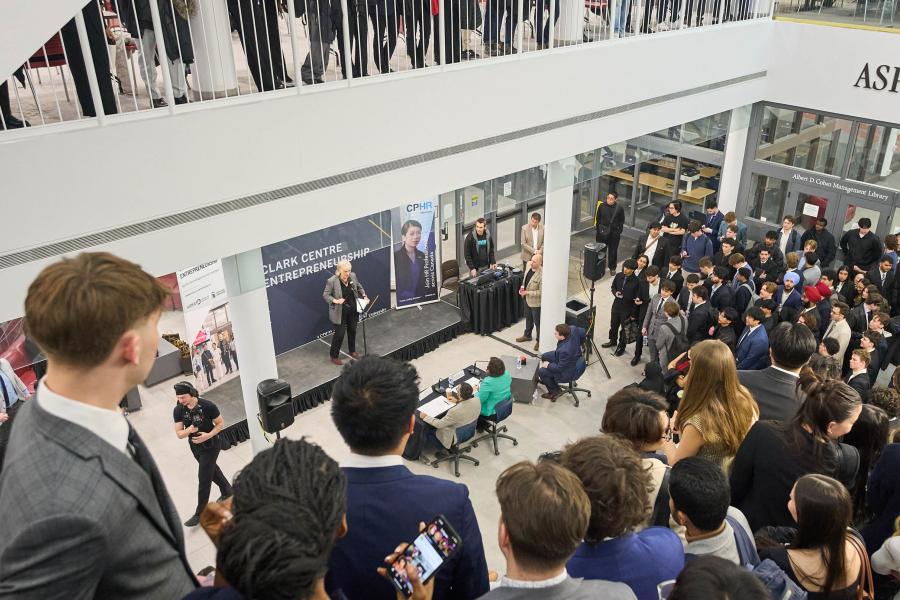 Students pitching at the Entrepreneurship Pitch Competition