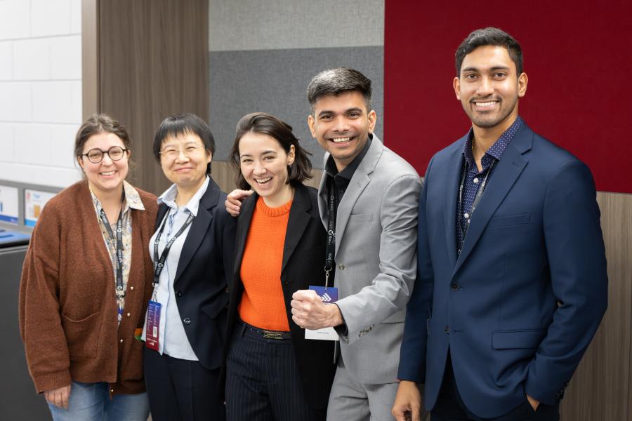 A group of students pose for a photo.