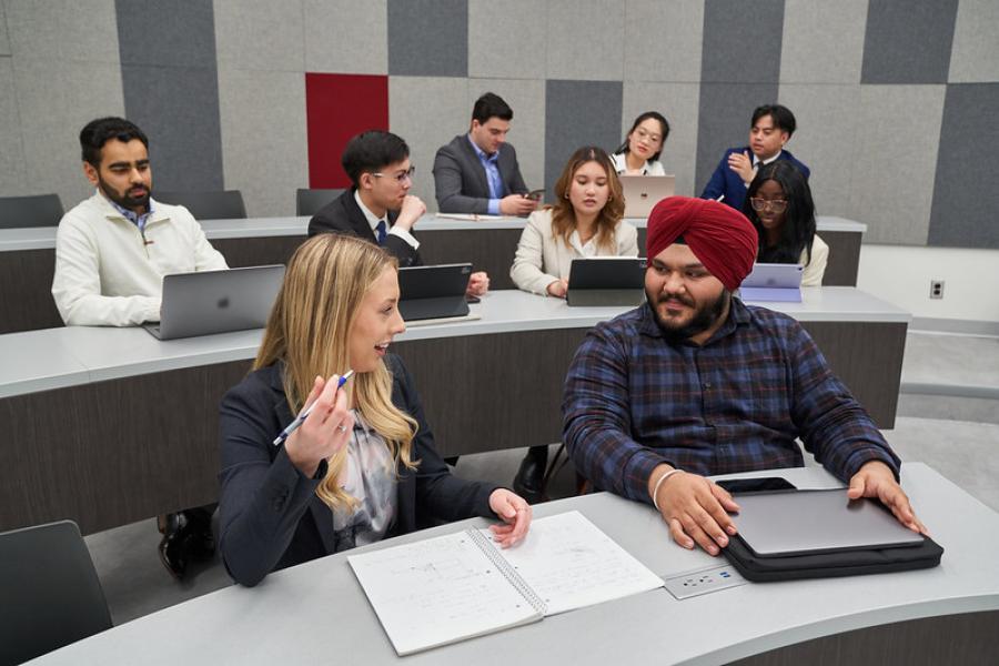 Students studying in the Asper School of Business