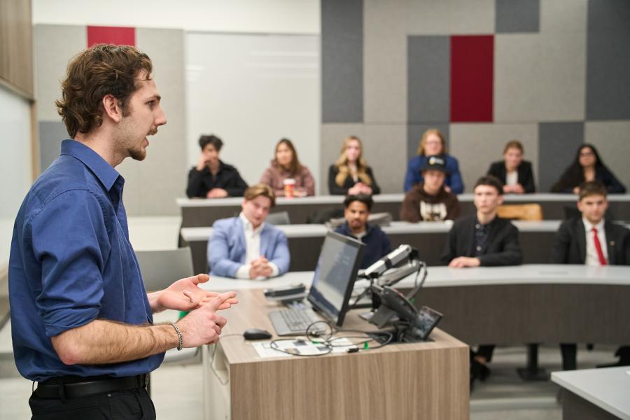 Students pitching at the Entrepreneurship Pitch Competition