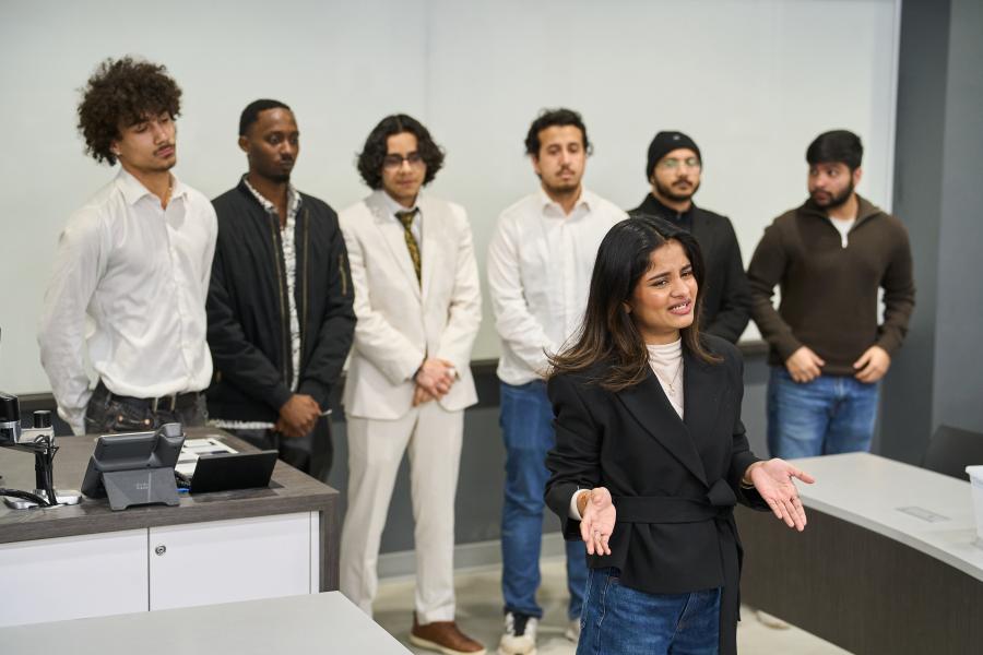 Students pitching at the Entrepreneurship Pitch Competition