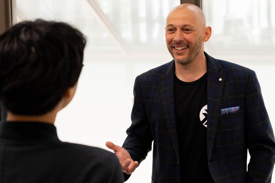 Startup Coach Coaching Students at Stu Clark Centre