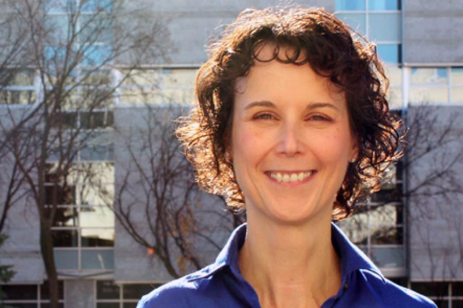 Career mentor Dr. Lori-Ann Lach poses for a photo outside University Centre.