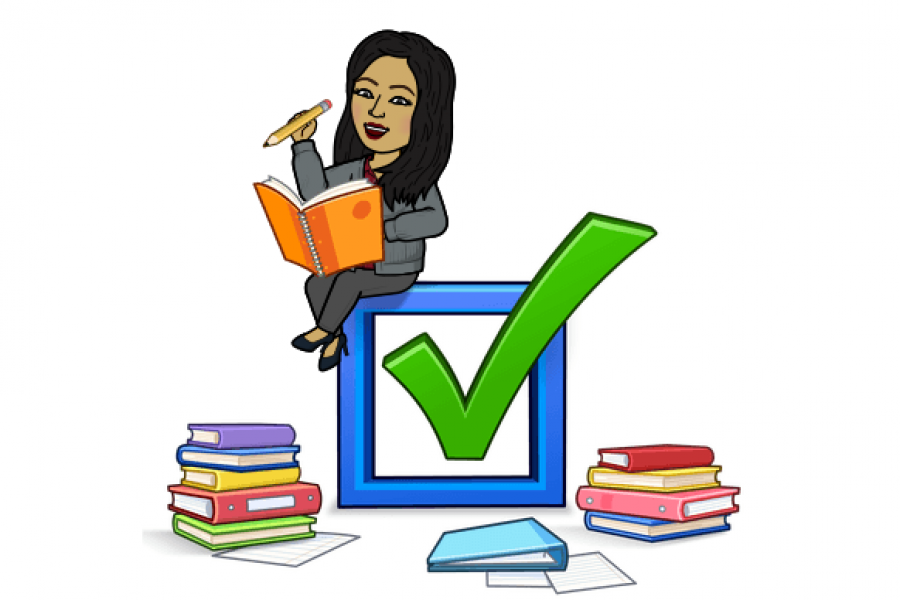 Bitmoji of Harpreet Dade, Career Consultant, reading books