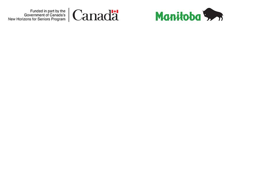 Logo and wordmark for the New Horizons Program for Seniors and Province of Manitoba.