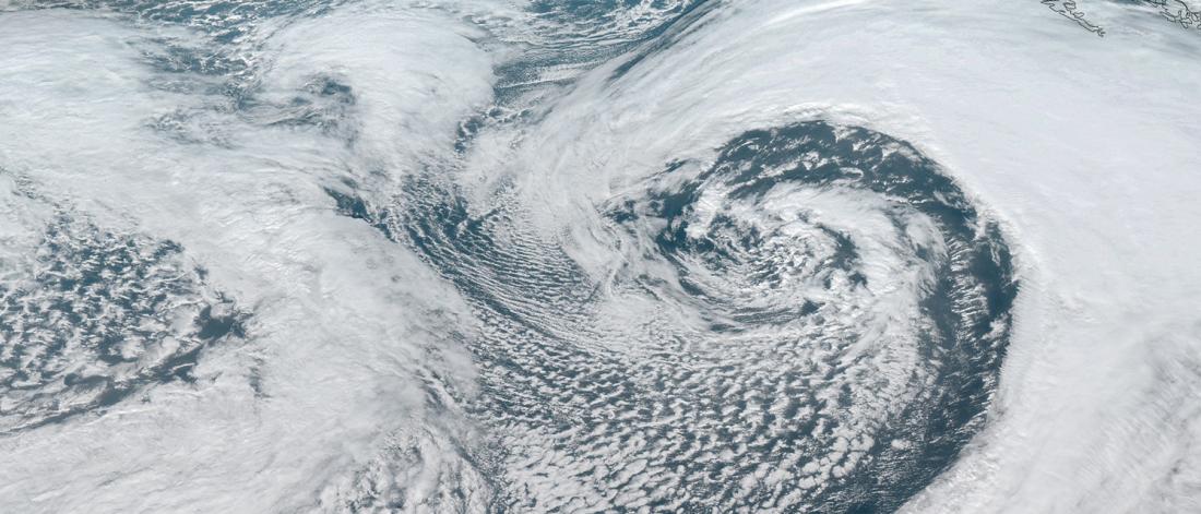 Cyclone in Pacific Ocean