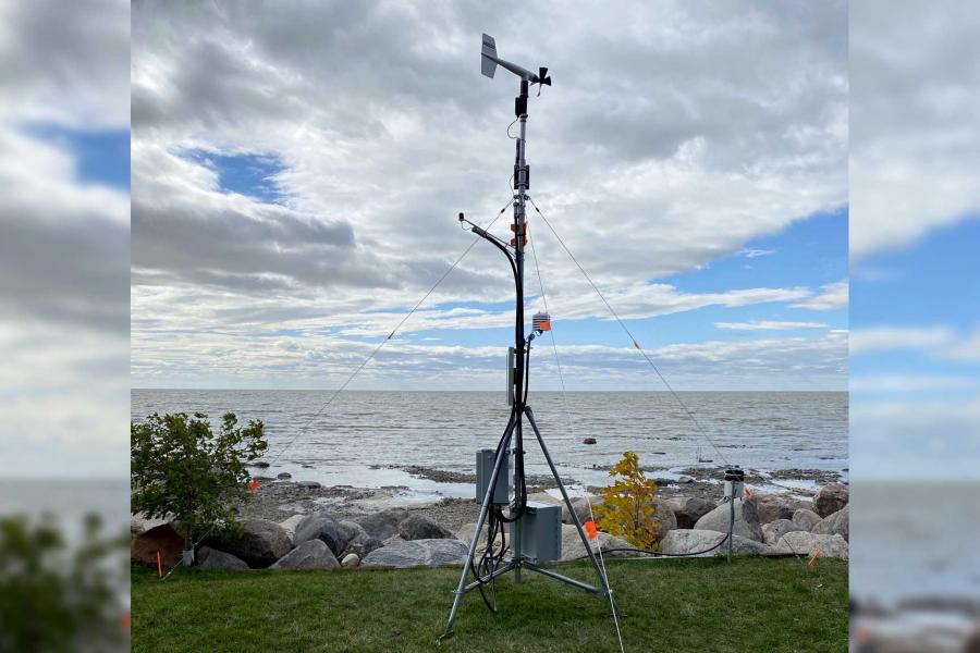 Weather Station located at St. Laurent. View facing west.