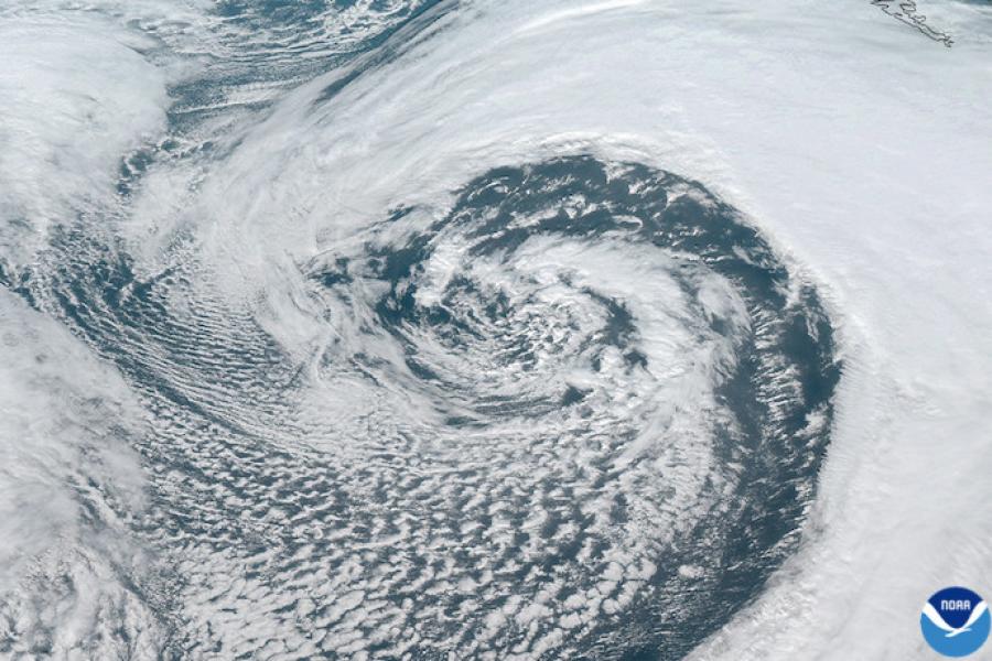 Cyclone in Pacific Ocean