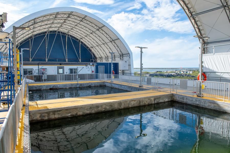 An image of two pools of water at the observatory.