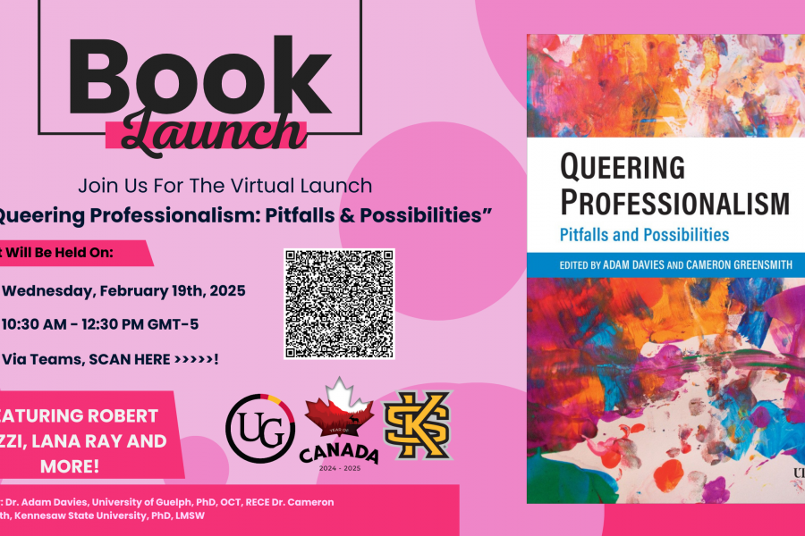 Queering Professionalism Book Launch graphic
