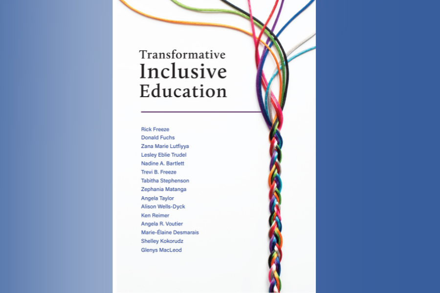 cover of book with braided strings in rainbow colors, white background