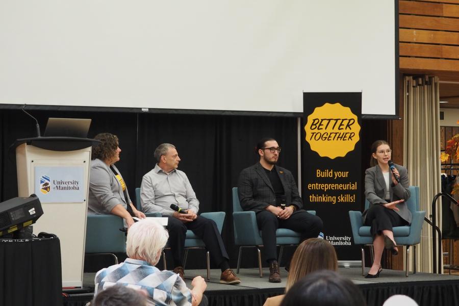 A panel of four speakers answering questions at Better Together 2023