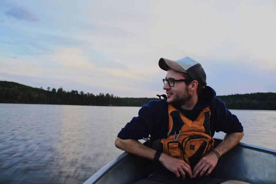 Tyler Black in canoe