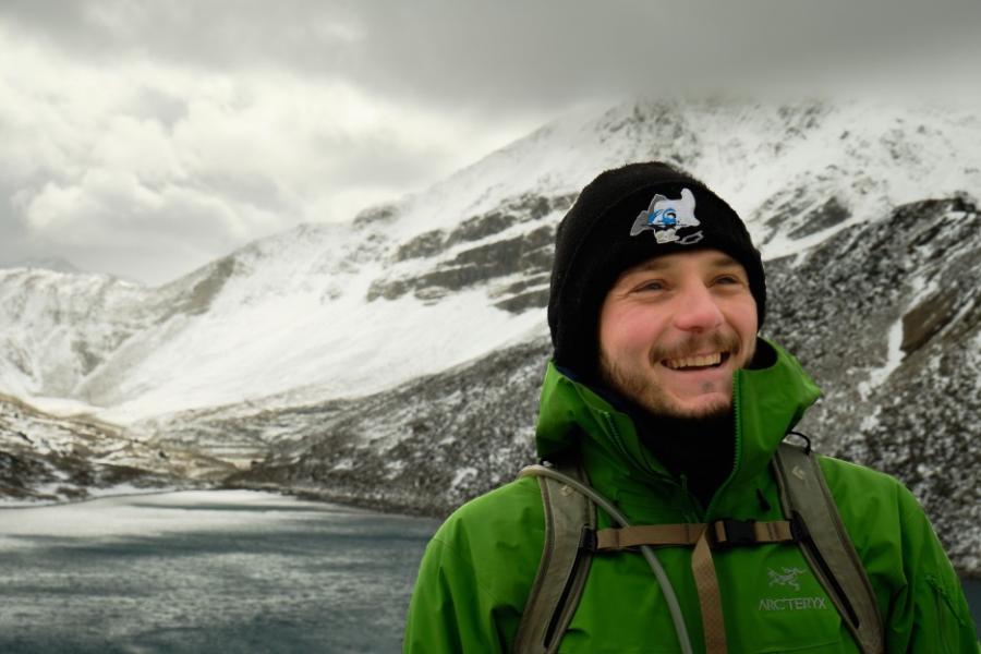Luke Storrie in winter gear.