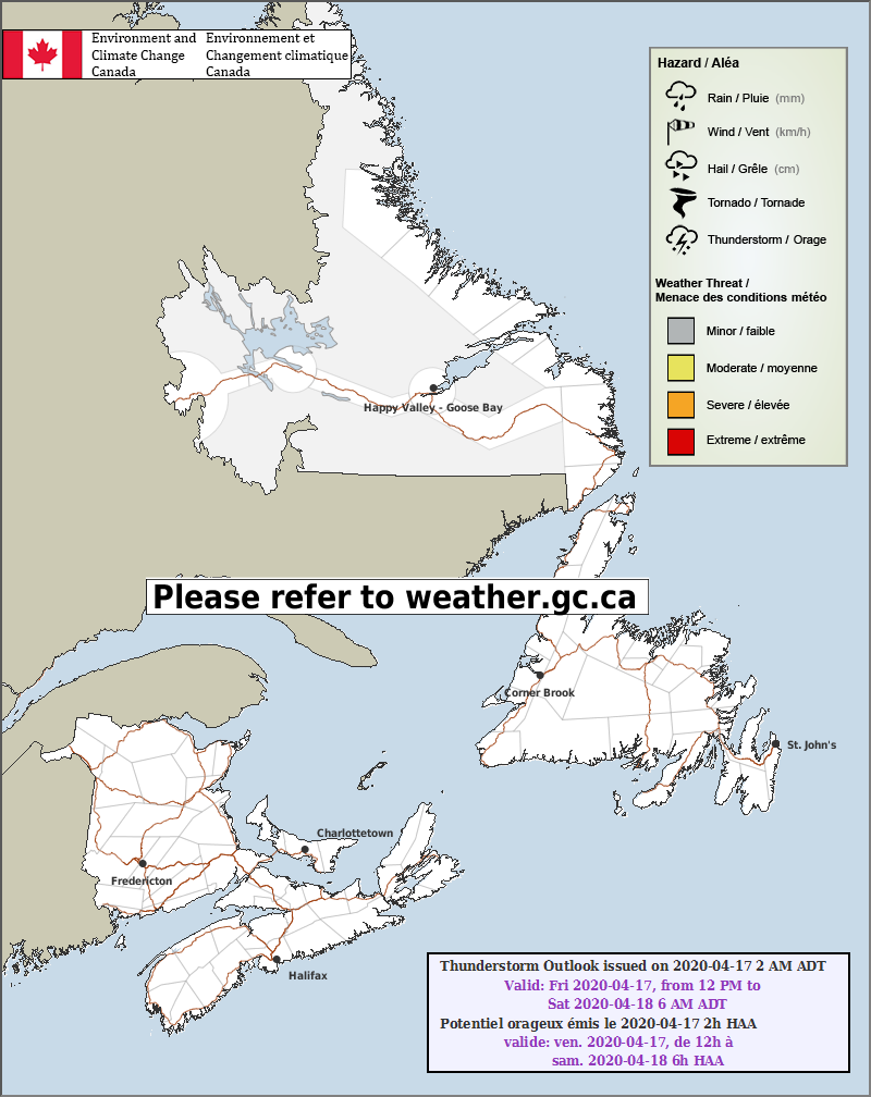 Thunderstorm Outlook (Day 2): Atlantic Canada