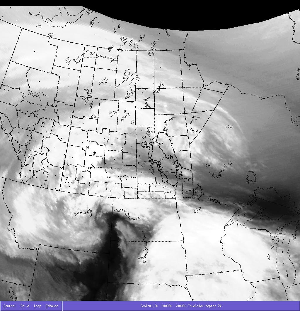 Animation of the water vapour satellite images of a winter storm